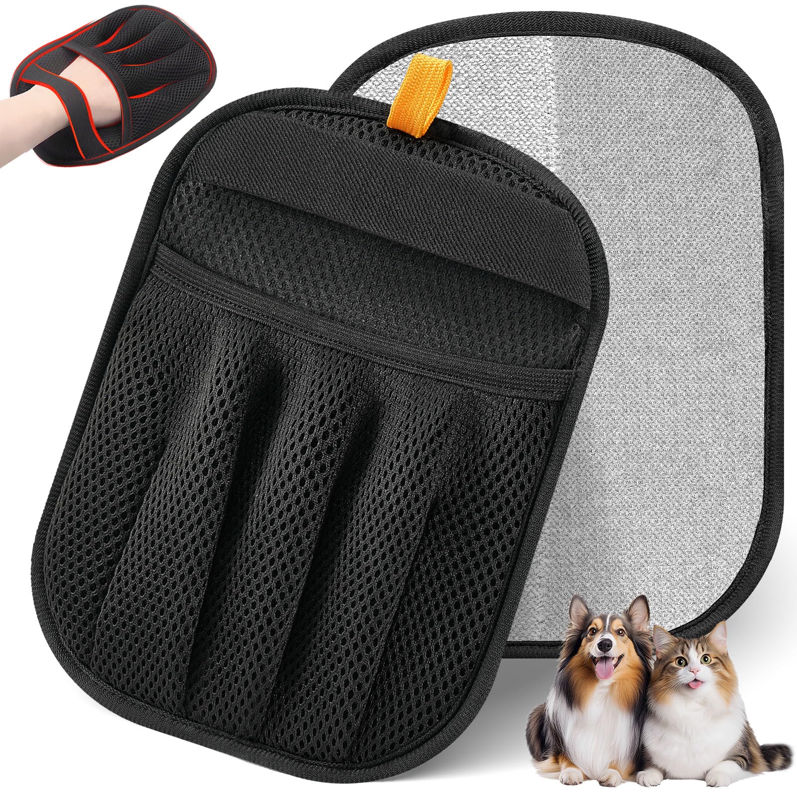 Photo 1 of Pet Hair Removal Glove for Cats & Dogs, Upgraded Five-Finger Electrostatic Pet Hair Gloves, Reusable Magic Brush Pet Hair Remover Tool for Laundry, Couch, Carpet, Car Seat