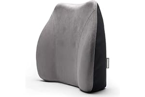 WENNEBIRD Model Q Lumbar Support Pillow - Patented Ergonomic and Adjustable Webbing Back Support for Back Pain Relief for Office Chair, Car, Sofa, Plane, Couch, Recliner - Gray