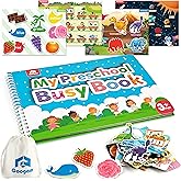 Coogam Preschool Magnetic Busy Book, 9 Themed Stickers Sensory Toys Fine Motor Skills Learning Binder Quiet Book Montessori T