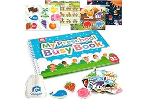 Coogam Preschool Magnetic Busy Book, 9 Themed Stickers Sensory Toys Fine Motor Skills Learning Binder Quiet Book Montessori T