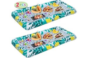 JOYIN 2 Pack Luau Inflatable Serving Bars with Drain Plug,Tropical Inflatable Cooler Ice Buffet Salad Serving Trays for Indoo