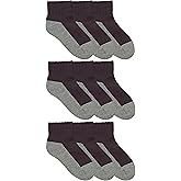 Jefferies Socks Boys Girls School Uniform Seamless Half Cushion Quarter Sport Socks 9 Pair Pack