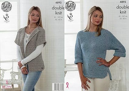 King Cole Ladies Double Knitting Pattern Womens Cardigan Batwing Sleeve Sweater 4892