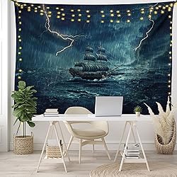 Ambesonne Landscape Tapestry, Stormy and Rainy
