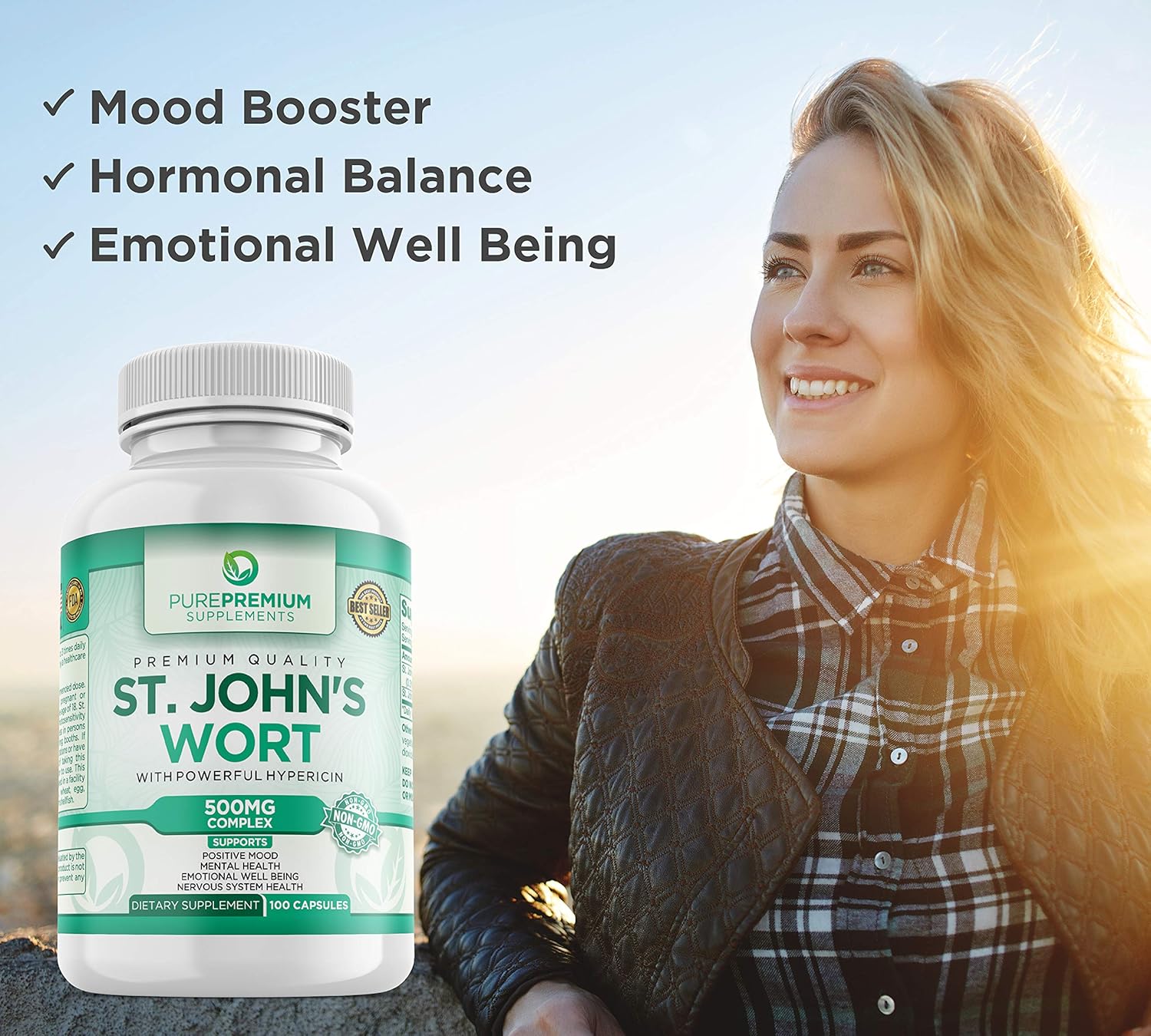 Premium St Johns Wort Capsules (Non-GMO & Gluten-Free): Health & Personal Care