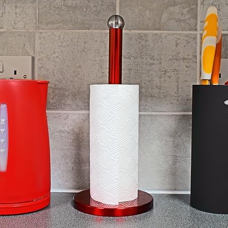 Premier Housewares Küchenrollenhalter De Lis - Creme Metall Rot