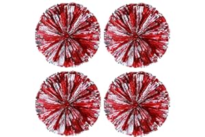 Hlonon 4 Pack Cheerleader Pom Poms Sports Dance Cheer Plastic Pom Poms Cheerleading for Sports Team Spirit Cheering