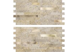 V-MOZZA Peel and Stick Backsplash, 20-Sheet Peel and Stick Tiles 12.1" x 5.9" Stick on Backsplash PVC Wall Tile for Kitchen Fireplace