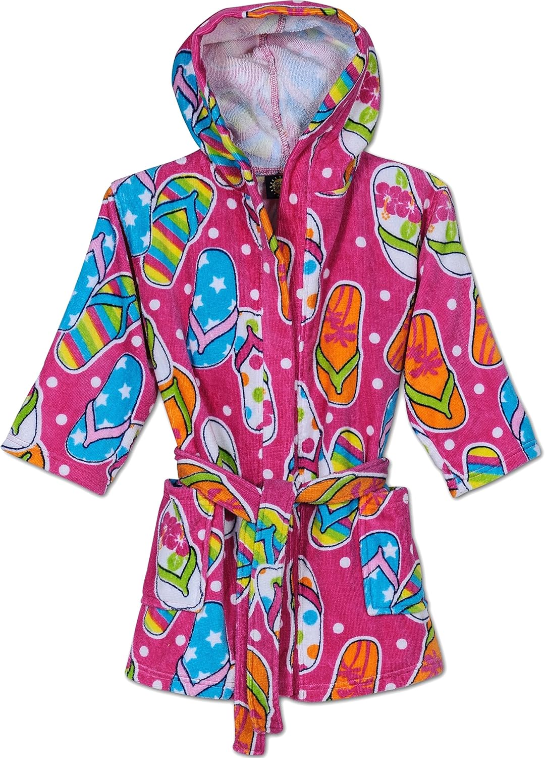 Komar Kids Ocean Print Cotton Hooded Terry Robe Cover Up, Sizes 4-12: Clothing