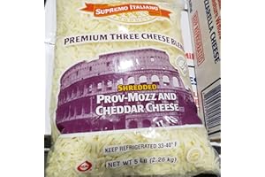 Supremo Italiano Premium Three Cheese Blend Shredded Prov-Mozz and Cheddar Cheese 5lbs