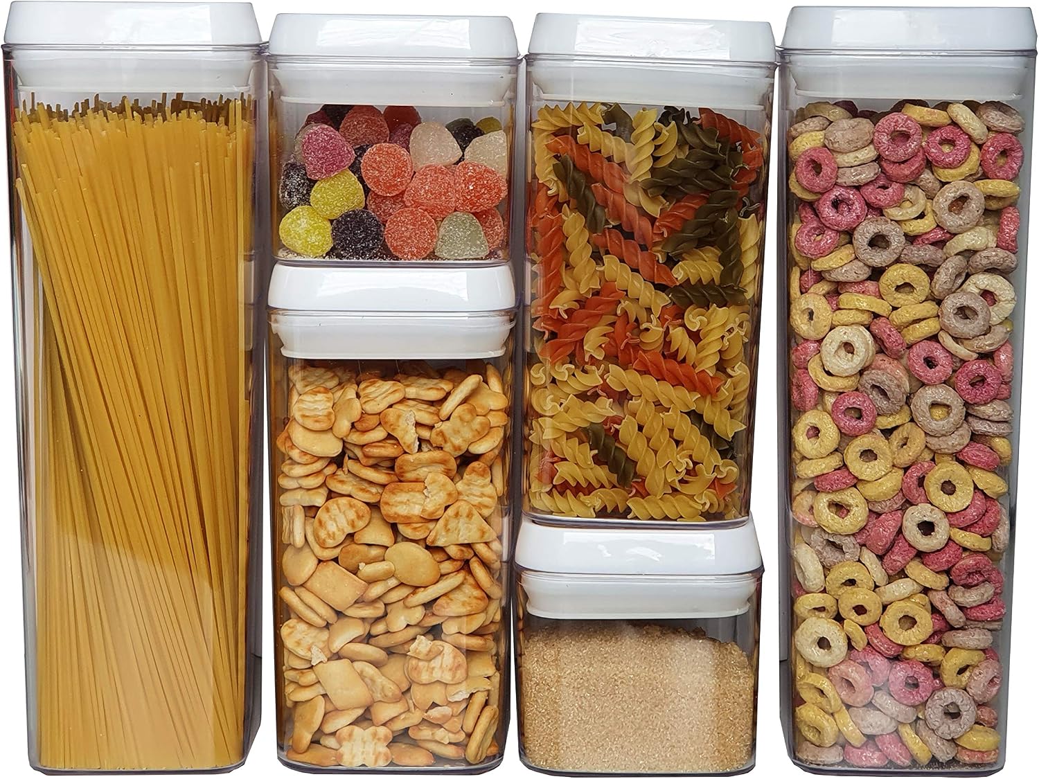 FurnitureXtra Stackable Kitchen Food Storage for Cupboards and Pantries
