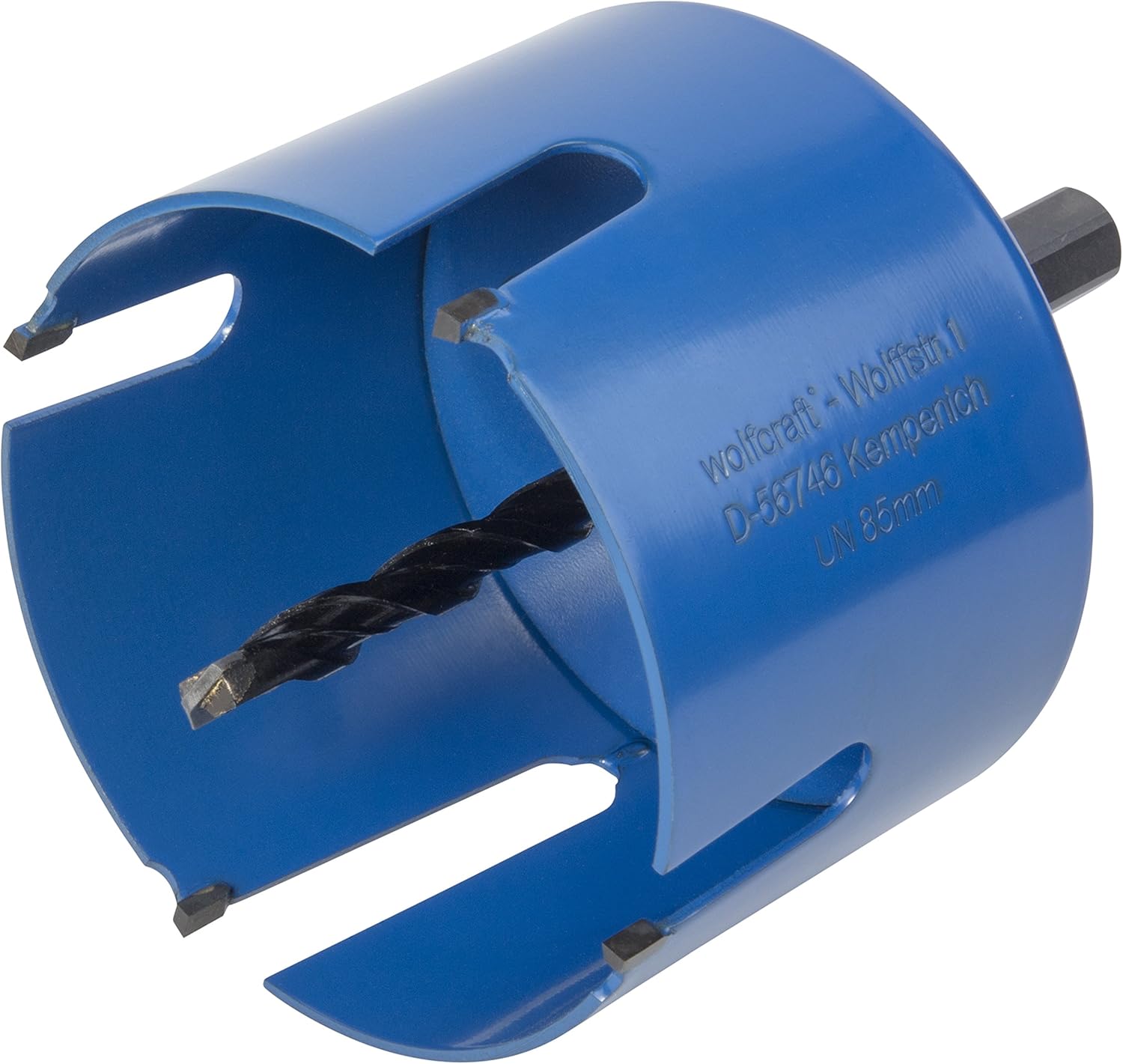 wolfcraft Universal Hole Saw with Mandrel, Pre-Assembled I 3885000 I Universal use in a Wide Range of Materials, Cutting Depth 60 mm