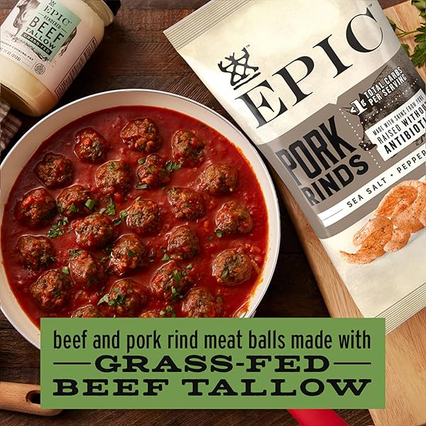 EPIC BEEF TALLOW, GRASS-FED, KETO FRIENDLY, WHOLE30, 11OZ JAR