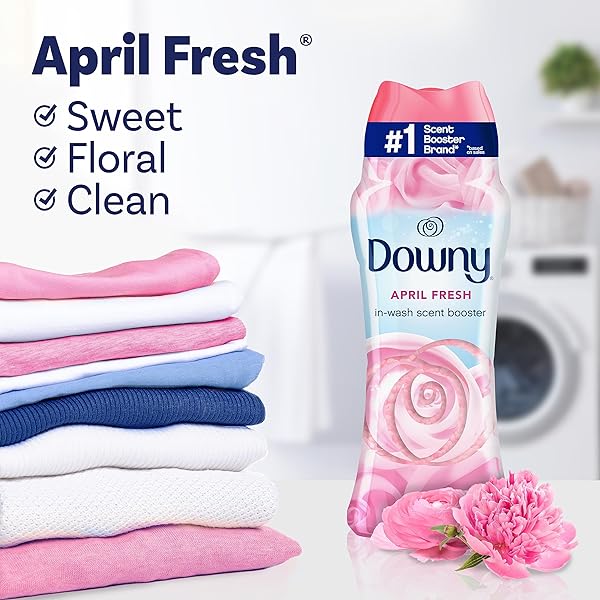 DOWNY APRIL FRESH IN-WASH LAUNDRY SCENT BOOSTER BEADS, 13.4 OZ, LAUNDRY SCENT BEADS, LONG-LASTING FRESHNESS