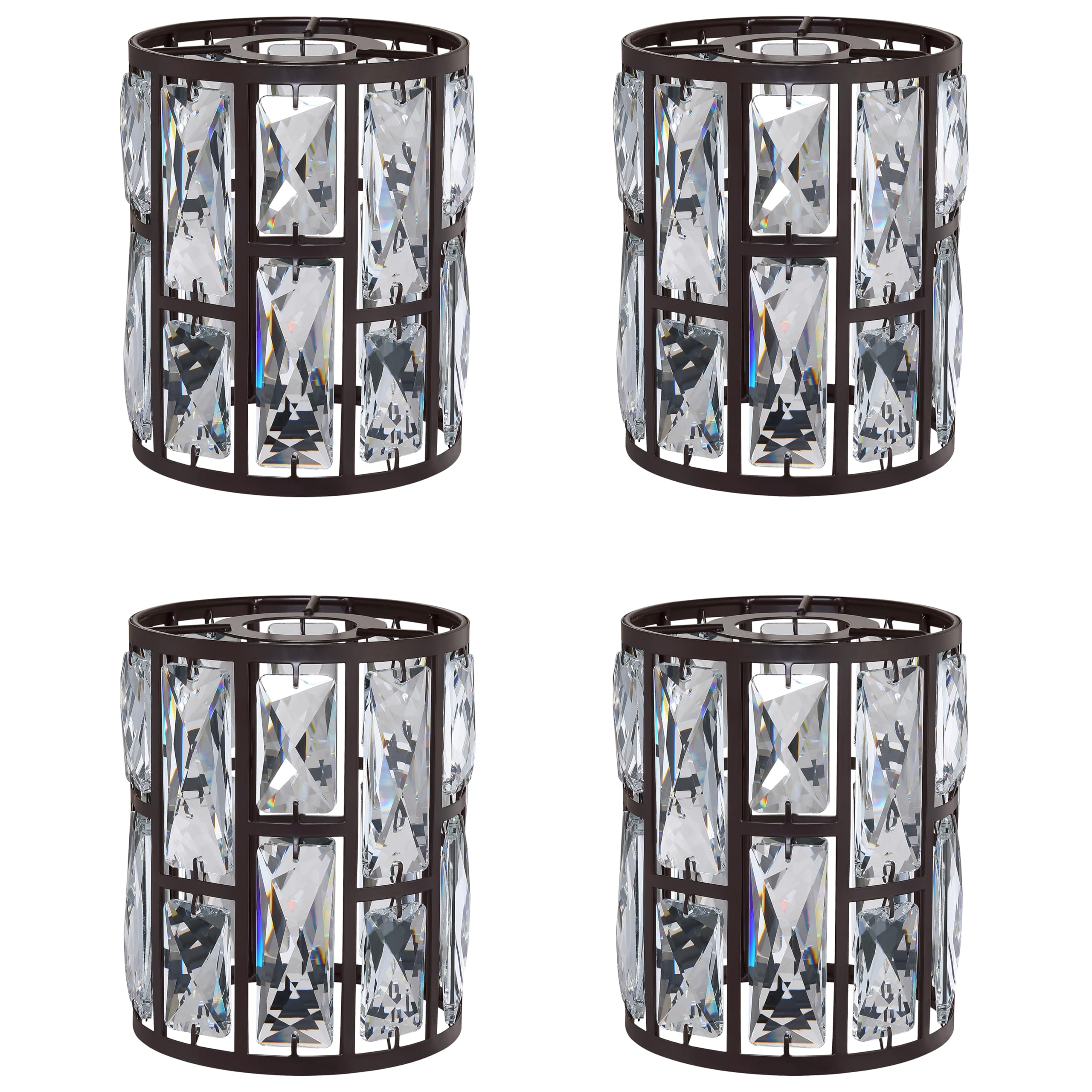 Photo 1 of Doraimi Lighting 4 Pack Crystal Metal Pendant Ceiling Chandelier Wall Sconce Lamp Replacement Covers Shade Fixture Oil Rubbed Bronze Finish,1.66" Fitter Size,6.1" high*5.3" Diameter
