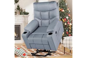 YODOLLA Power Lift Recliner for Elderly, Electric Lift Chair with Heated Vibration Massage, Electric Recliner with Side Pocke
