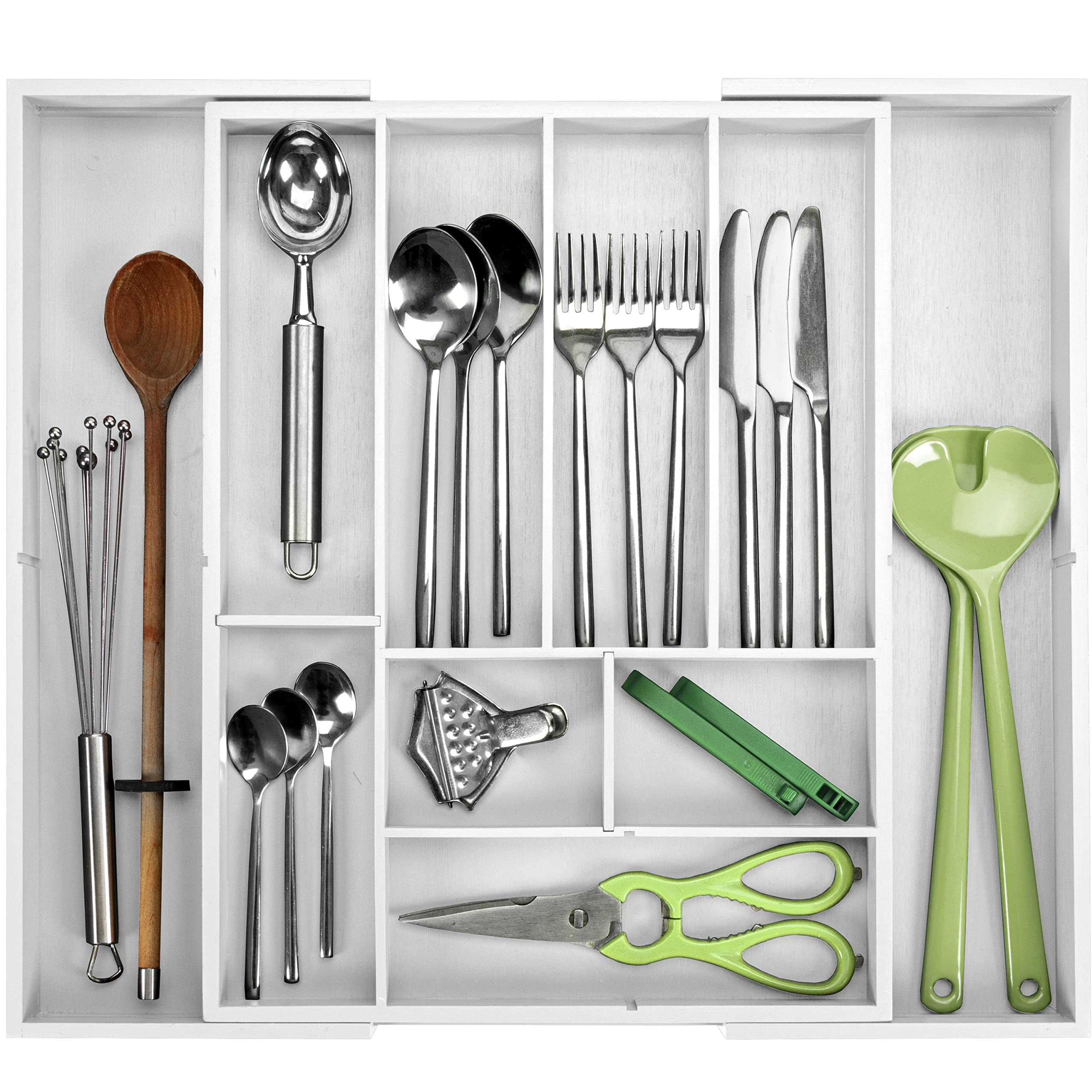 Kamoro HOME & KITCHEN Cutlery Tray Bamboo Adjustable