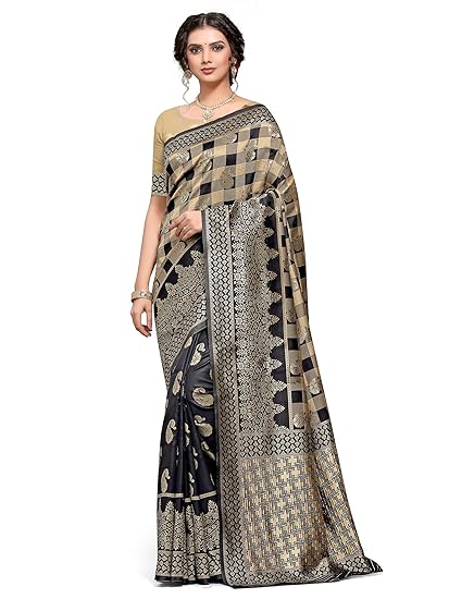 Sareeka Saree Womens Jacquard Silk Saree With Blouse Piece