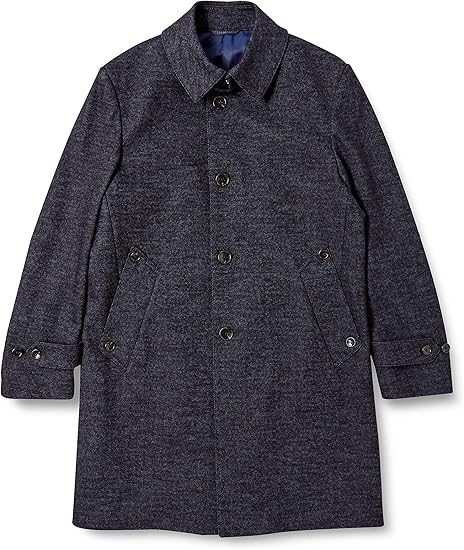 Amazon タカキュー Tq 2way ストレッチ ウール 混 ステンカラー コート ヘリンボン 紺 オンオフ兼用 メンズ コート ジャケット 通販