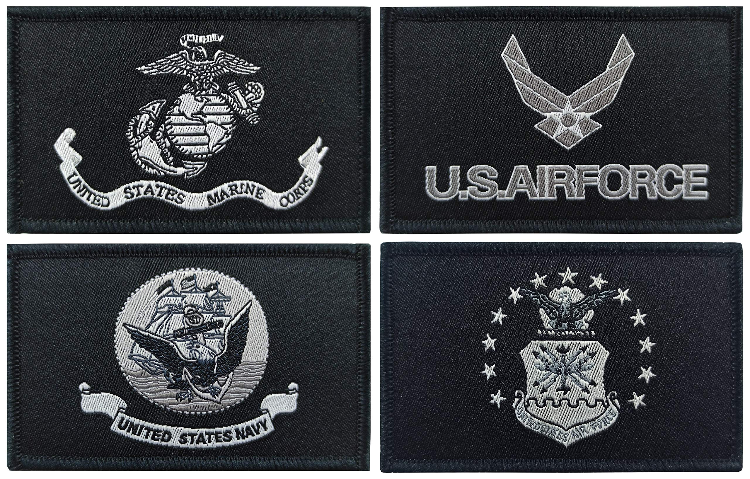 Buy JBCD 4 Pack Black US Marine Corps Patch US Navy Patch Army Air