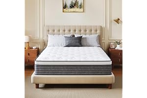 CH CHARME HOUSE Queen Mattress 10 Inch Hybrid Mattresses in a Box, Medium Feel Foam and Individual Pocket Springs, Fiberglass Free Mattress, Extra Edge Support, Pressure Relief, CertiPUR-US
