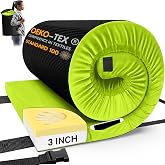 CYMULA Memory Foam Camping Mattress Pad, Sleeping Mat, Portable Roll Up Mattress for Adults, Camping Bed Pads for Sleepover, Car Bed with Travel Bag
