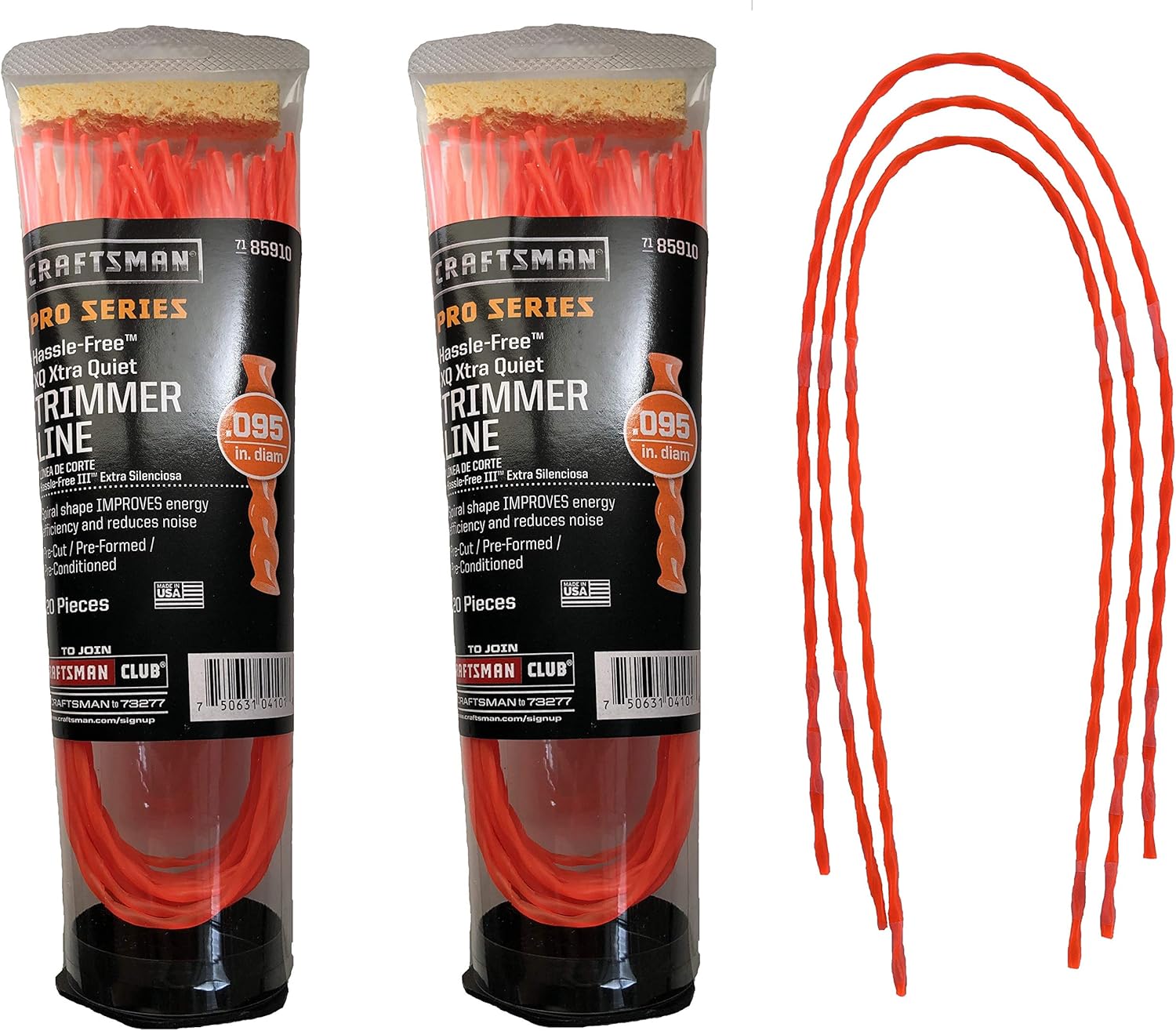 .095" Trimmer Line (40) Craftsman 85910 + (3) EMV's preCut Spiral Garden & Outdoor