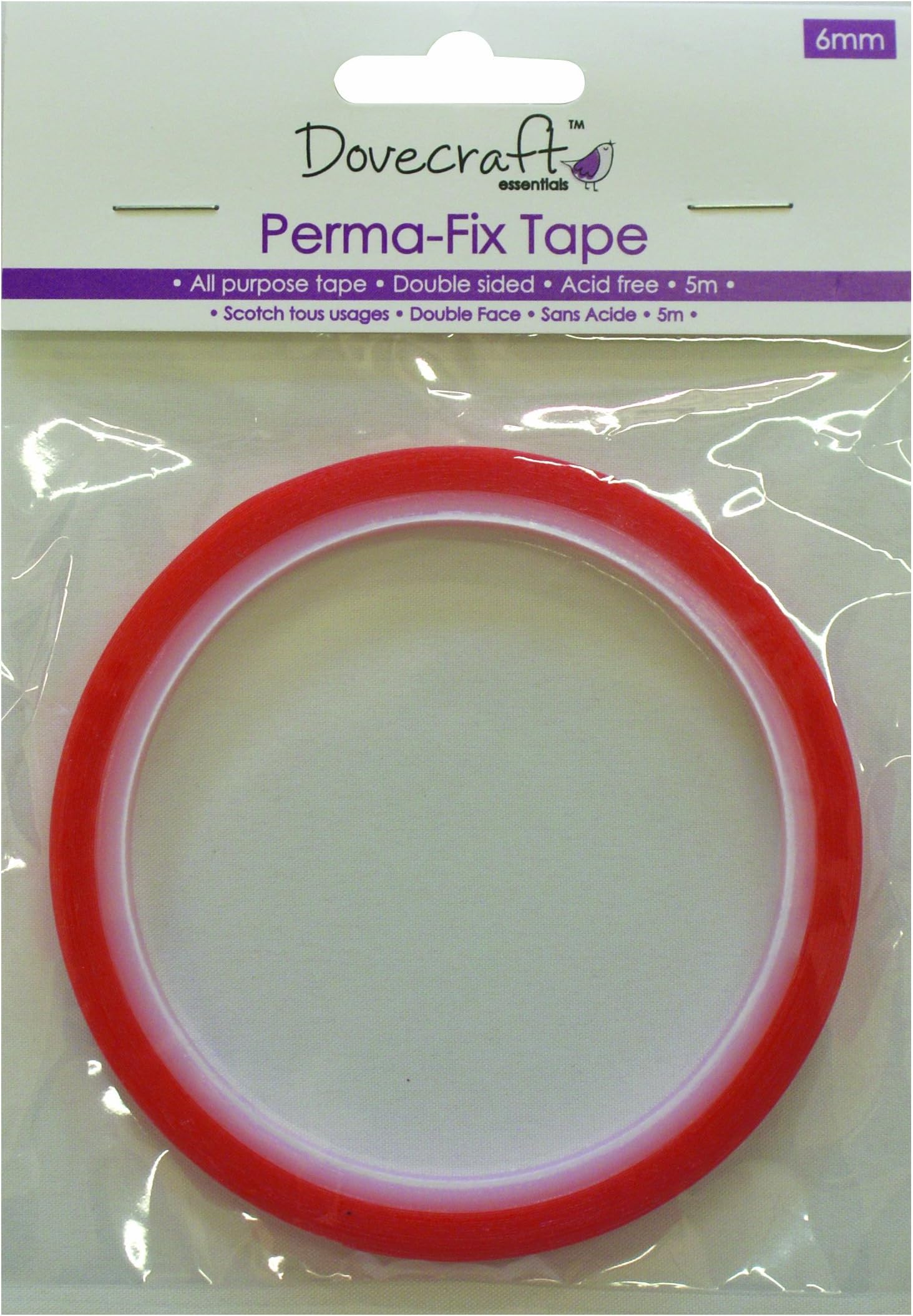 Trimcraft DCBS42 Dovecraft Glues & Adhesives-Permafix All Purpose Tape (6mm)