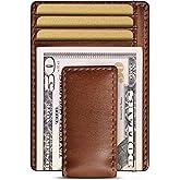 House of Jack Co. CARRYALL Mens Leather Money Clip Wallet-Strong Magnetic Front Pocket Wallet-Exterior ID Window
