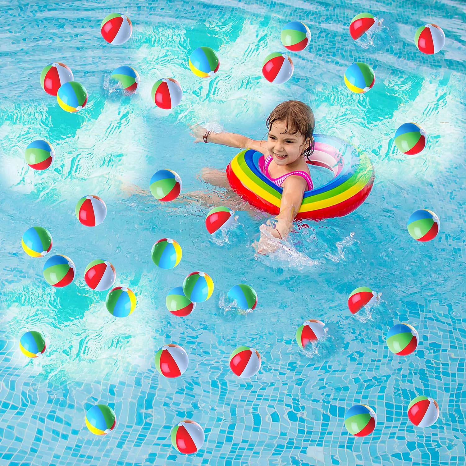 Inflatable Beach Balls 5 inch for The Pool, Beach, Summer Parties, Gifts and Decorations (25 Balls): Sports & Outdoors