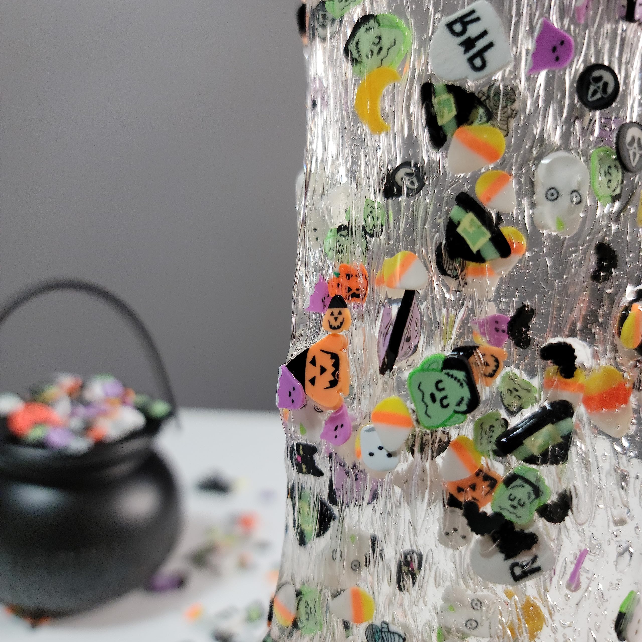 BGM Creations 2,000 Piece Halloween Polymer Clay Slices for Slime Supplies, DIY Nail Art, Halloween Craft Embellishments