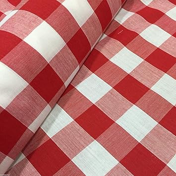 Rot Gingham Stoff Polyester und Baumwolle 2,5 cm Check – 114,3 cm breit, Meterware,