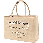 KAF Home Jute Market Tote Bag with Handles, Voyages