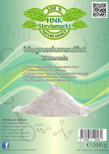 sales de epsom sulfato de magnesio 1 kg ayuda natural para el ayuno y la cura del ayuno laxantes limpieza del higado