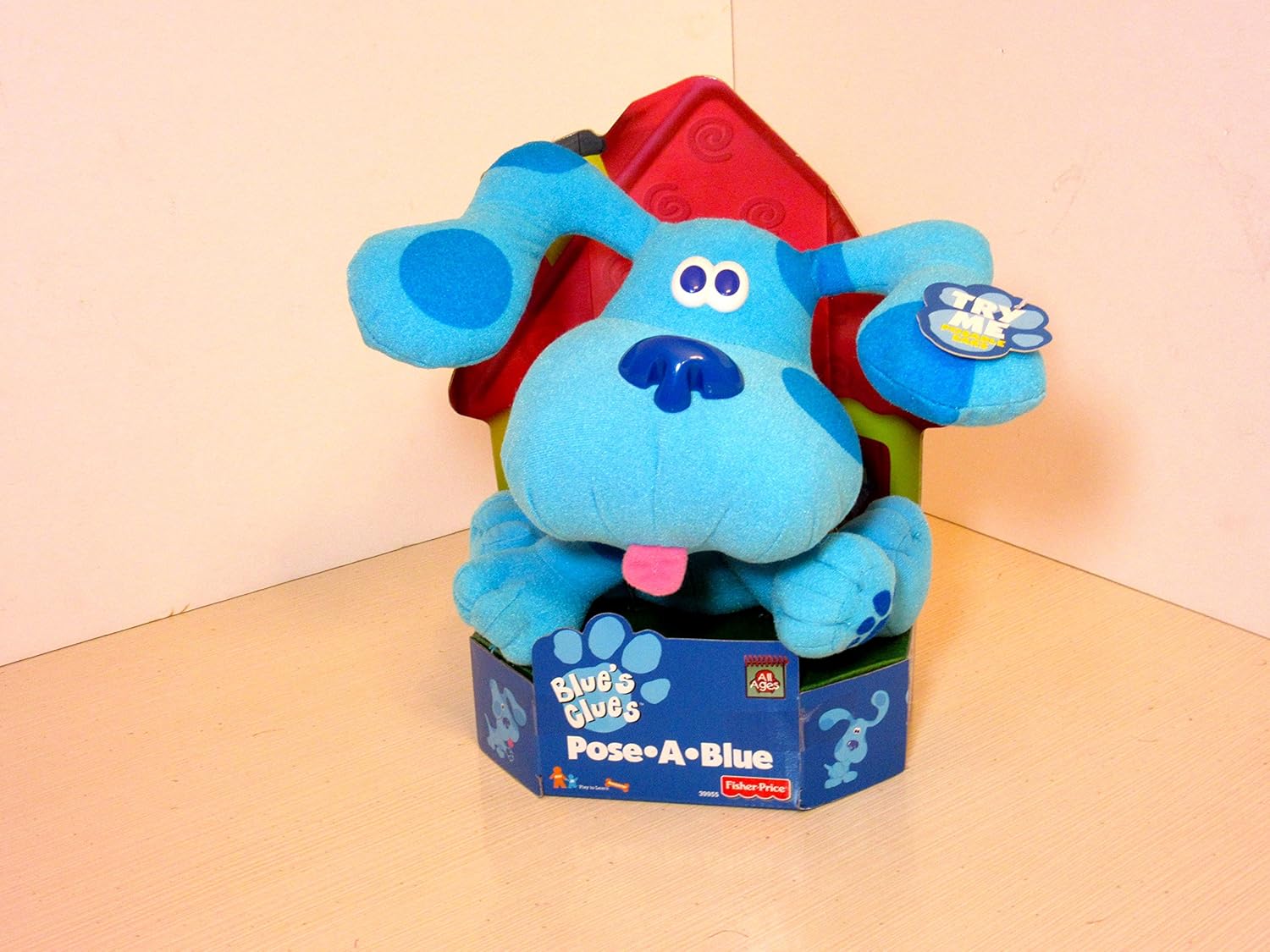 1997 Blues Clues 8" Plush Pose A Blue Dog by Tyco