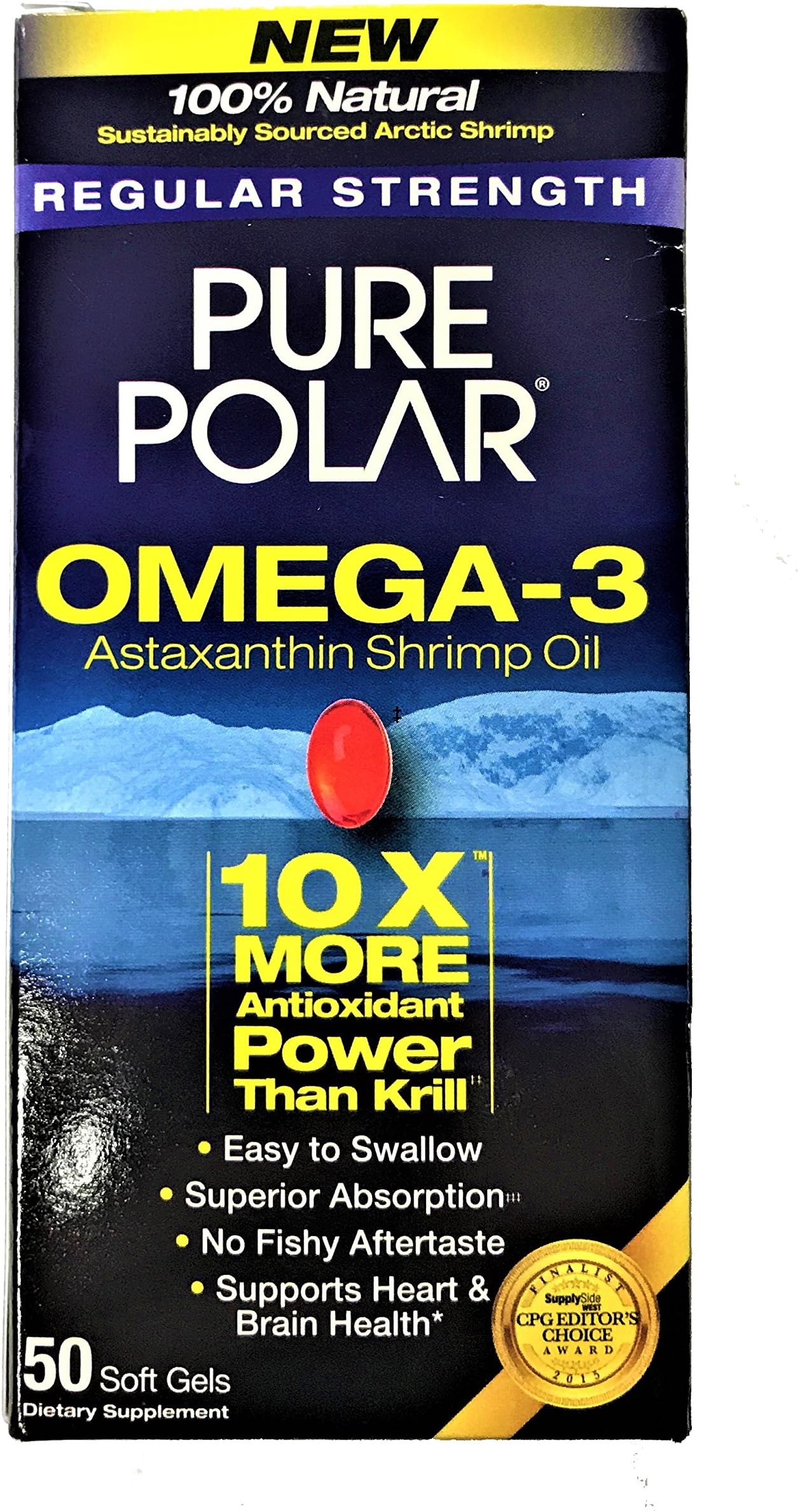 Pure Polar Labs Omega-3 Strength Regular Shrimp Oil, 50 Count