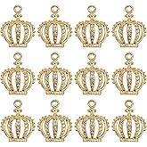 AUEAR,100 Pack Fashion Crown Charms Alloy Crown Pendant for Jewelry Making