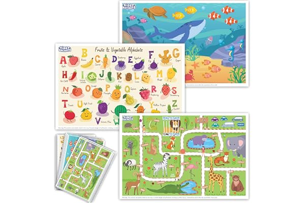 KIDDYKORNERZ 40 Pack Waterproof Disposable Placemats Baby, Place mats for Kids, Toddler - Kids Placemats for Dining Table Tyk