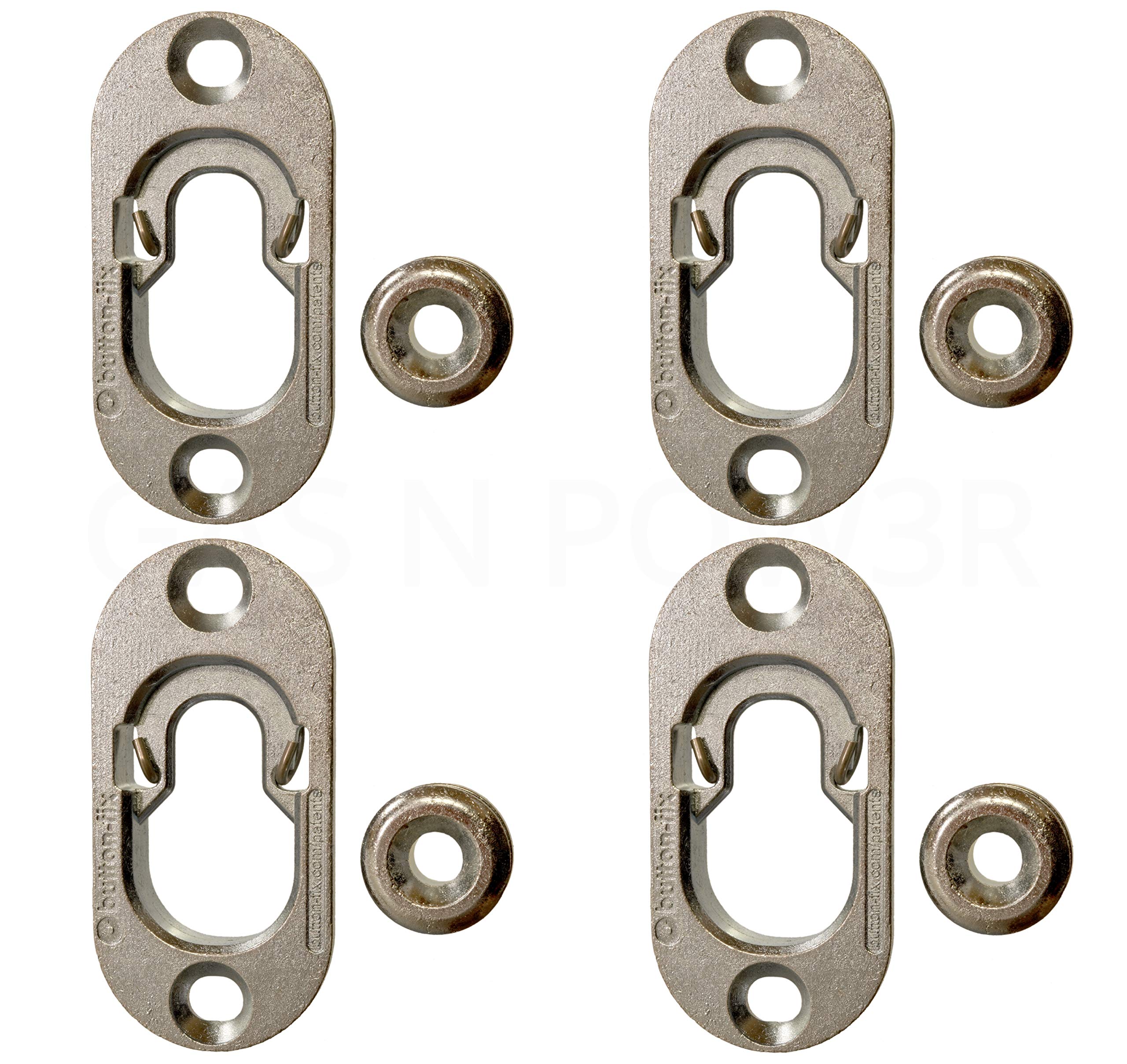 Button Fix Type 1 Metal Fix Bracket Fixing with Stainless Steel Retaining Spring for Fire Retardant Panels, Marine Interiors, Vibration & Shock Tested x4
