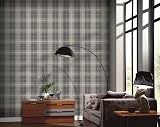 Arthouse Ochre Grey Tartan Check Wallpaper Vinyl 10.05m x 53cm Hard Wearing view 2