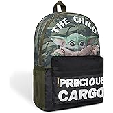 Disney The Mandalorian Kids Backpack, Baby Yoda School Bag, Star Wars Backpack, School Supplies, Gifts for Kids (Green Camo)