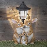 GloBrite Solar Rabbit Family with Lantern Post Light Resin Garden Ornaments view 9