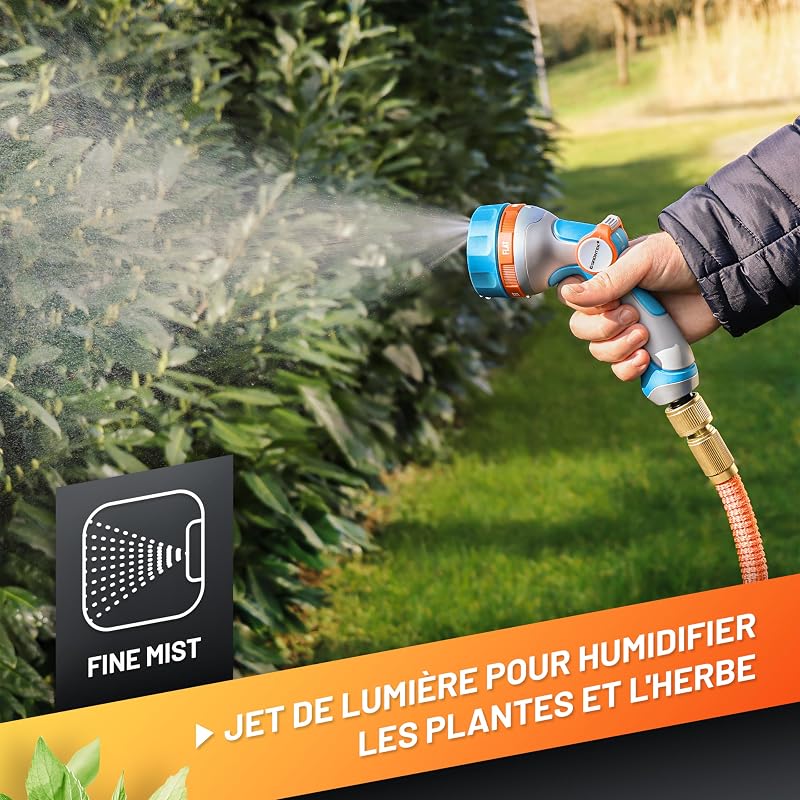 Pistolet Arrosage Jardin. Pistolet arrosage Métal Multijet. Pulverisateur de jardin. Embout Tuyau Arrosage Jet Puissant. Pulverisateur de Jardin – Douchette Matériel d'Arrosage pour Jardin