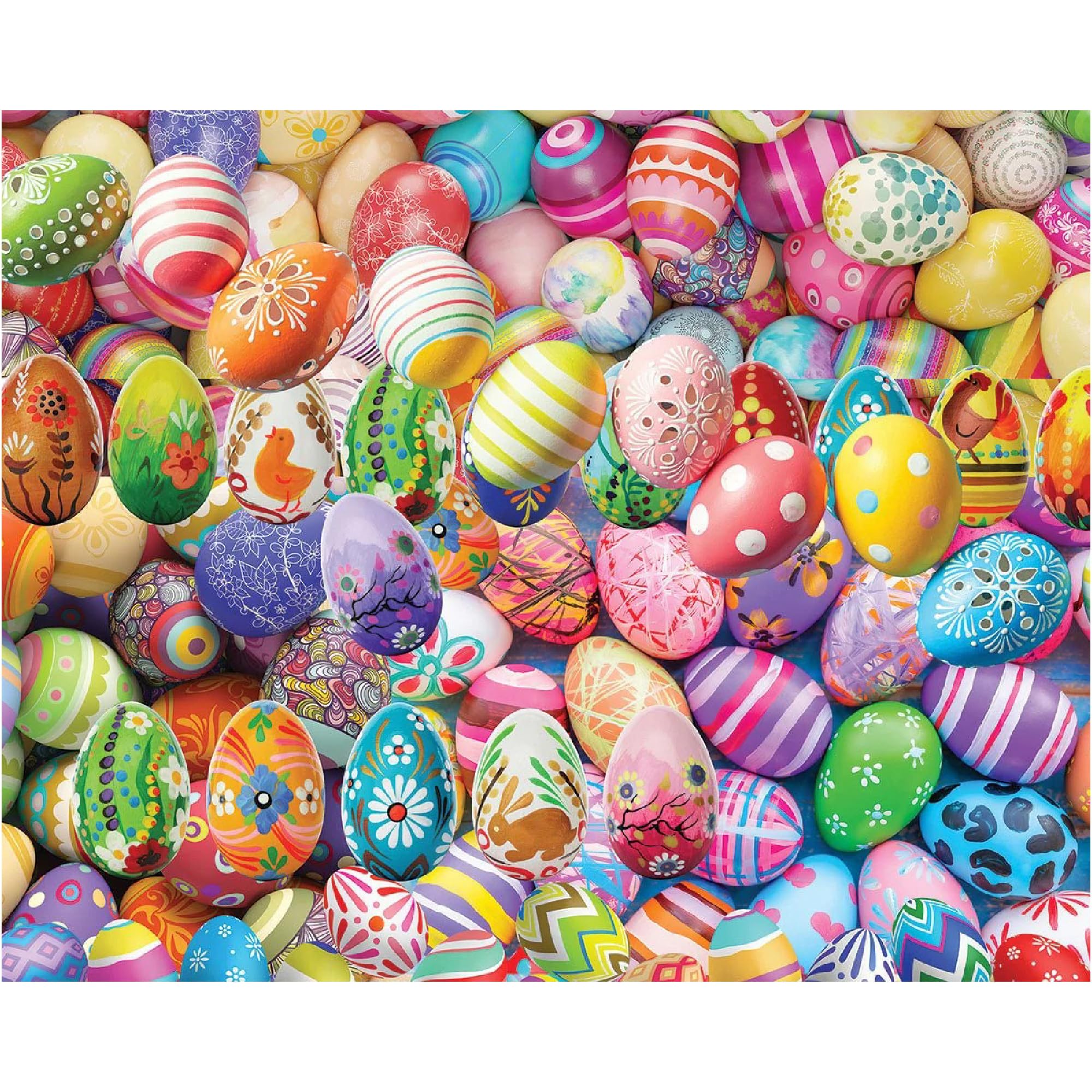 White Mountain 1000 Piece Jigsaw Puzzle Easter Holiday Collage Puzzles with Large Pieces Gift for Adults and Family 24"x30" - Easter Eggs
