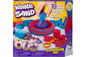 Kinetic Sand, Sandisfying Set with 2lbs of Sand and 10 Tools, Play Sand Sensory Toys for Kids Ages 3 and up