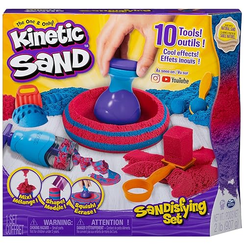 Kinetic Sand, Sandisfying Set with 2lbs of Sand and 10 Tools, Play