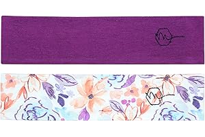 Maven Thread Women's 2" Wide Non Slip Sweat-Wicking Headband for Exercise and Yoga, 2-Pack