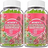 Hudetex (2 Pack) Cortisol Gummies for Women,Cortisol Manager with Ashwagandha,Magnesium,L-theanine,Phosphatidylserine,Rhodiola Rosea,Black Pepper for Mood Support,Sleep,Apple Flavor,60 Day Supply