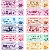 Laffact Colorful Book Club Bookmarks - 120Pcs Funny Ticket Style Reading Tracker, Cowboy Romance Dark Romance Designed Page Marker, Readers Accessory Bookish Gifts for Book Lover School Library Party