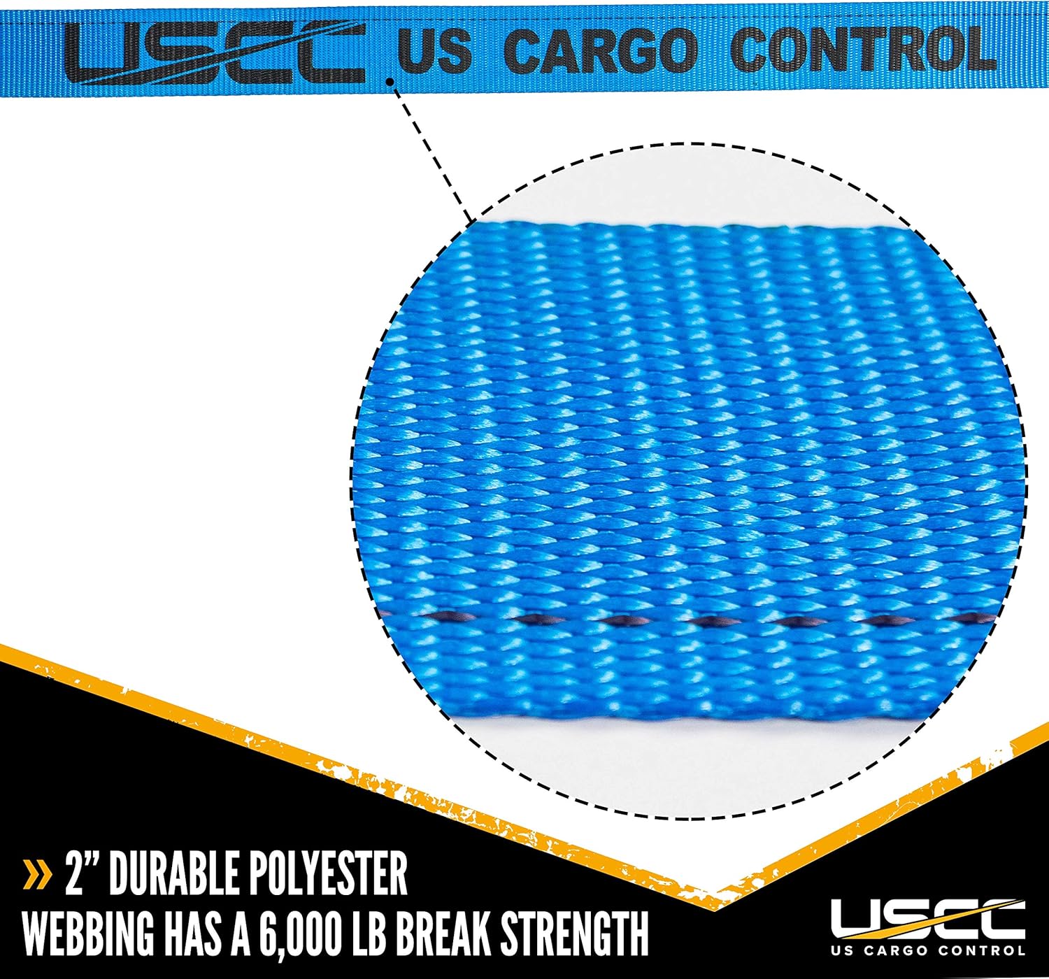 US Cargo Control 2 Inch x 20 Foot Blue E Track Ratchet Strap with Spring E-Fittings 10 Pack - Ratchet Tie Downs - 
